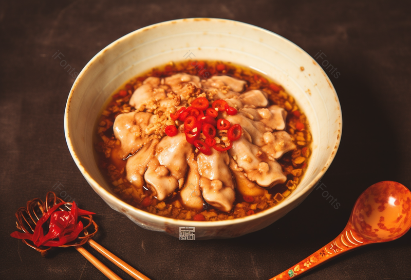 红油辣椒油脑花麻辣脑花四川特色小吃,高清,摄影图,摄影图片,图片大全,摄影图免费下载